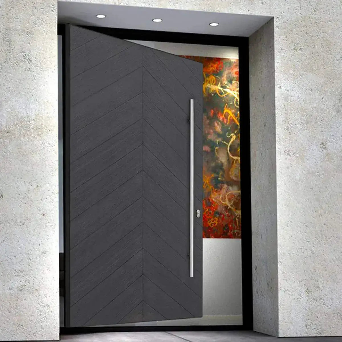 Artisan Custom Iron Pivot Door Chevron Pattern AED-PT001 – Artisan ...