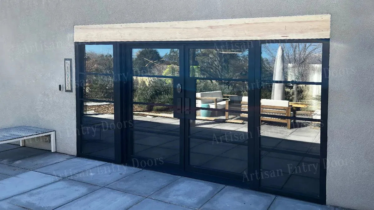 custom-iron-french-double-door-with-double-sidelights-after-renovation-aed-artisan-entry-doors