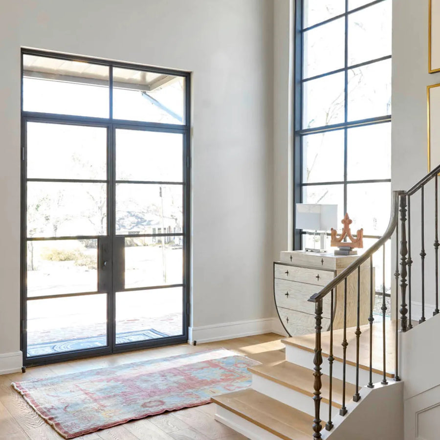 artisan-iron-double-french-door-with-transom-clean-lined-framework??-4-lite-aed-artisanentrydoors