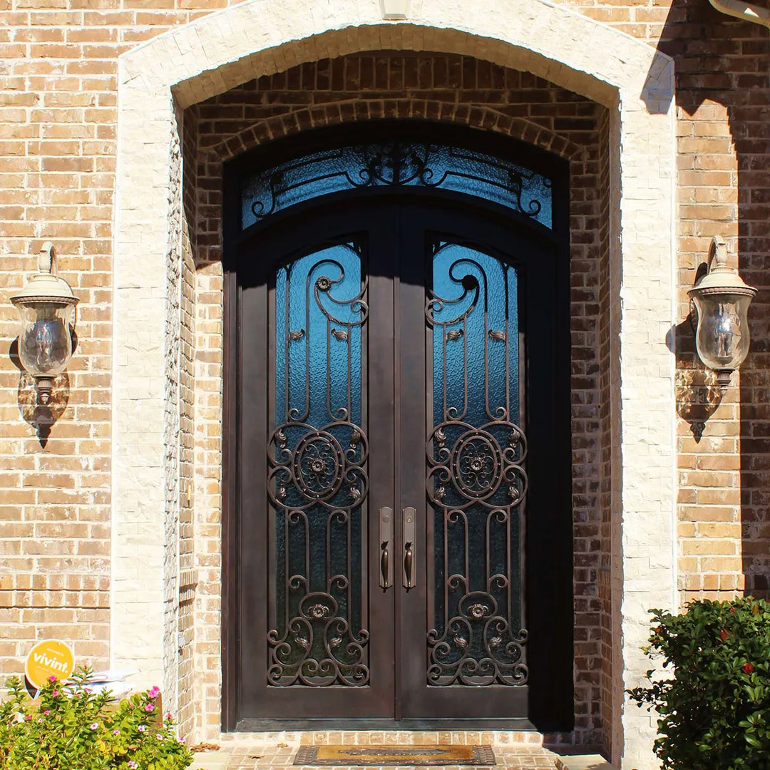 ARTISAN Essentials Arched Double Iron Entry Door and Transom AED-ID007