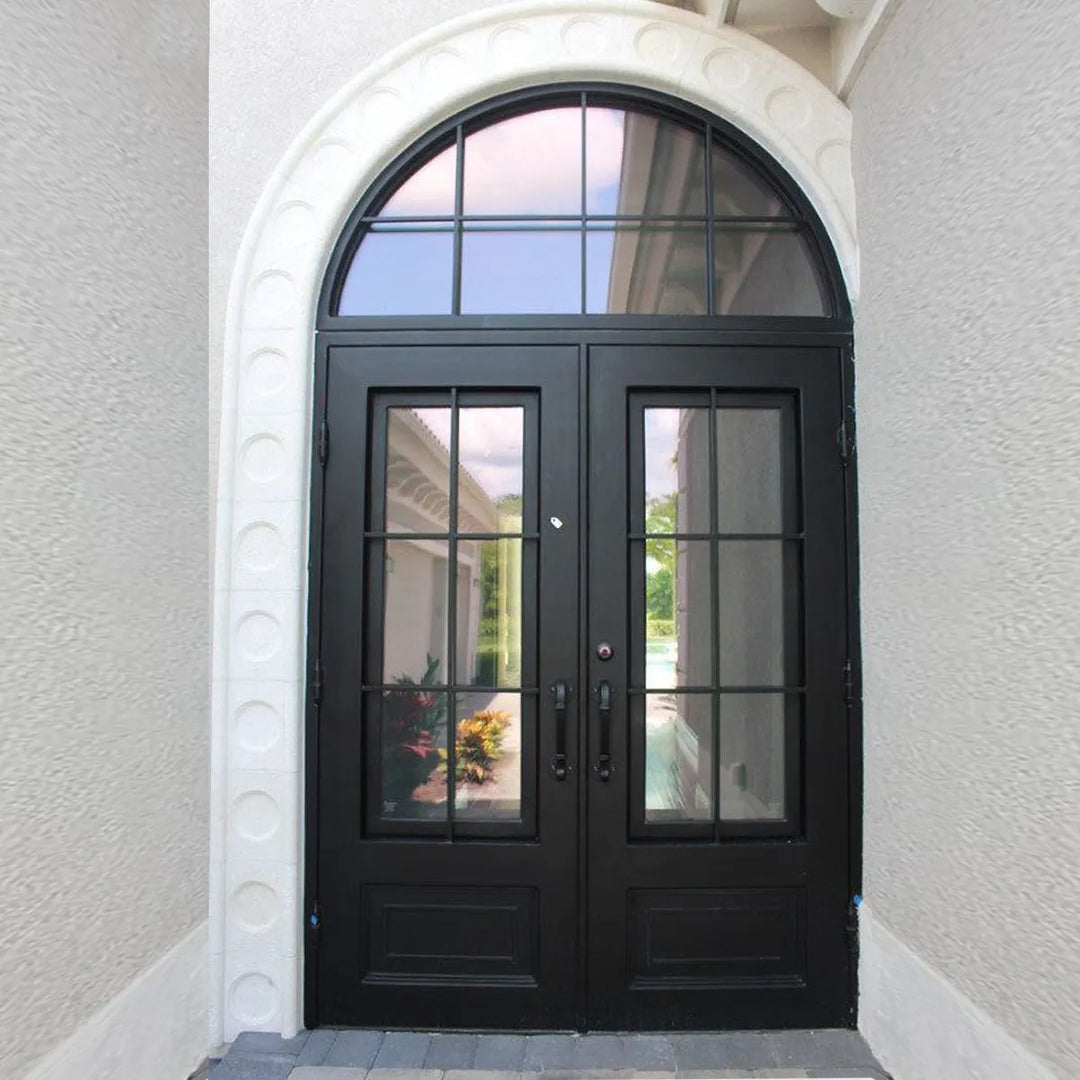 ARTISAN Essentials Artisan Front Double Door Round Transom with Kickplate AED-ID012