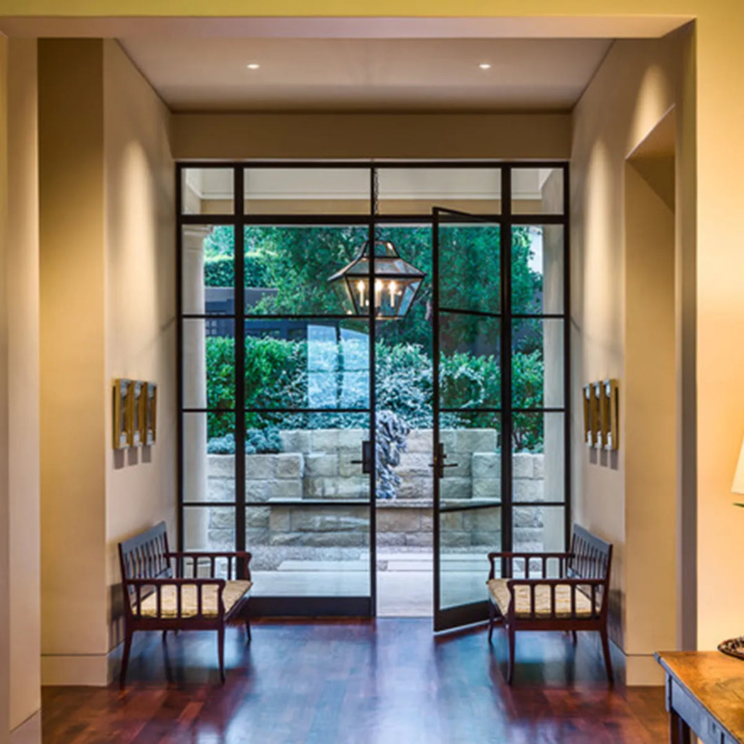 artisan-steel-frame-double-door-sidelights-and-transom-clear-glass-no-threshold-clean-lined-design-aed-artisanentrydoors