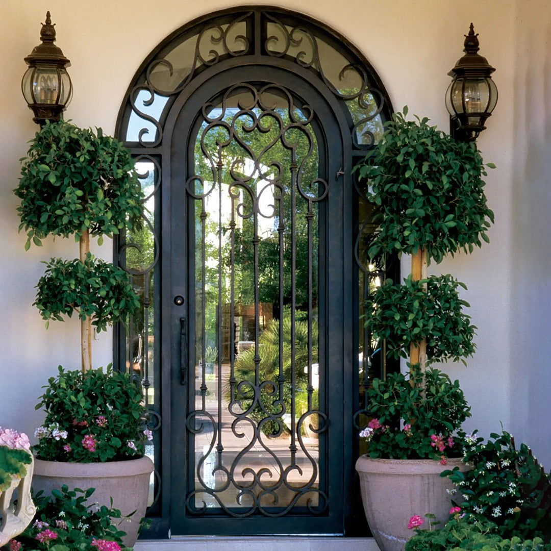 ARTISAN Essentials House Renovation Single Iron Door Round Transom AED-ID016