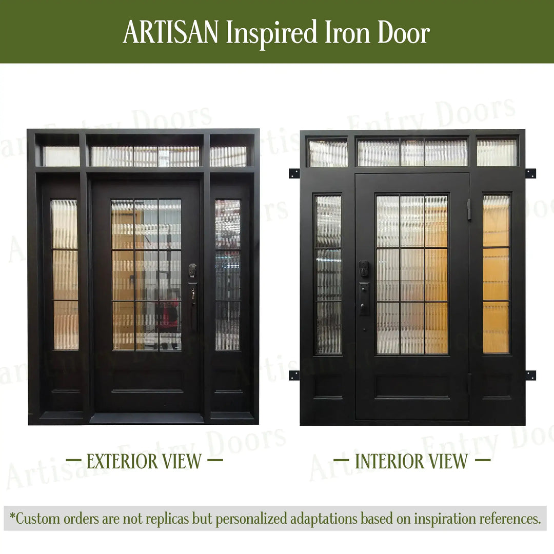 artisan-finished-product-aed-id003-single-iron-door-with-sidelights-transom-artisanentrydoors
