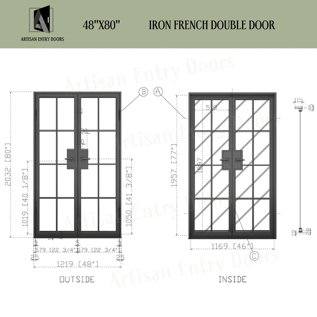 artisan-classic-double-french-door-in-stock-interior-door-clear-glass-artisanentrydoors