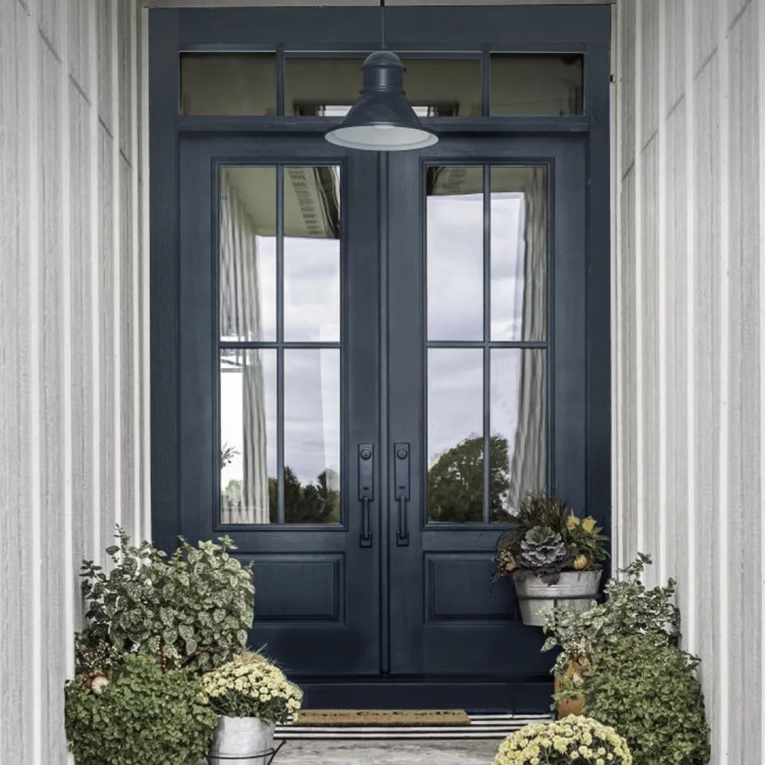 ARTISAN Essentials Iron Double Door with Transom Custom Grid AED-ID028