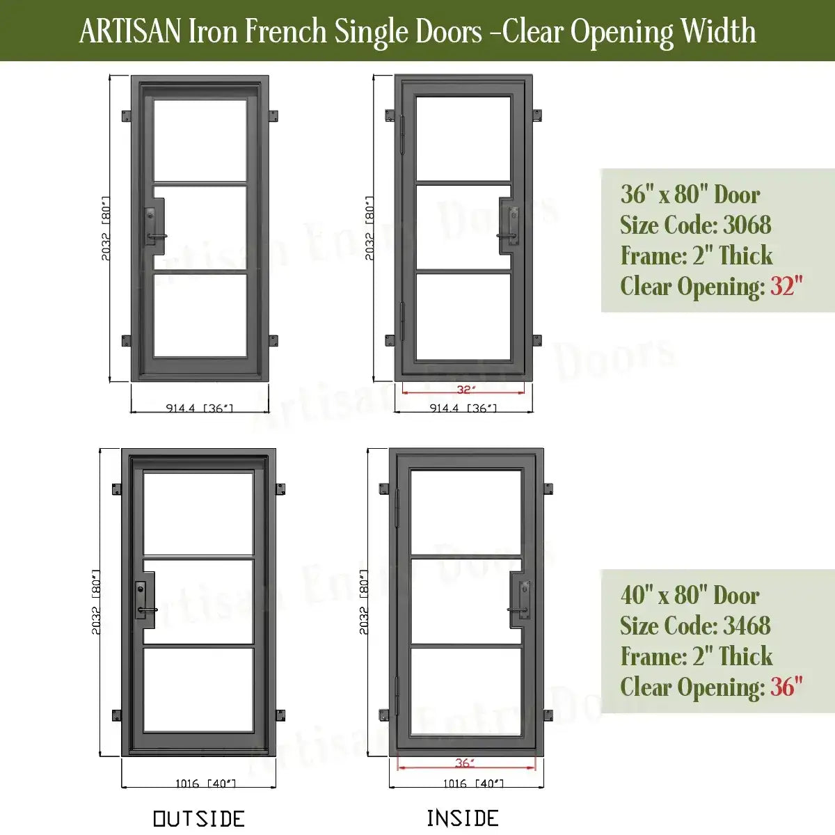 artisan-iron-french-single-door-36''W-vs-40''W-artisanentrydoors