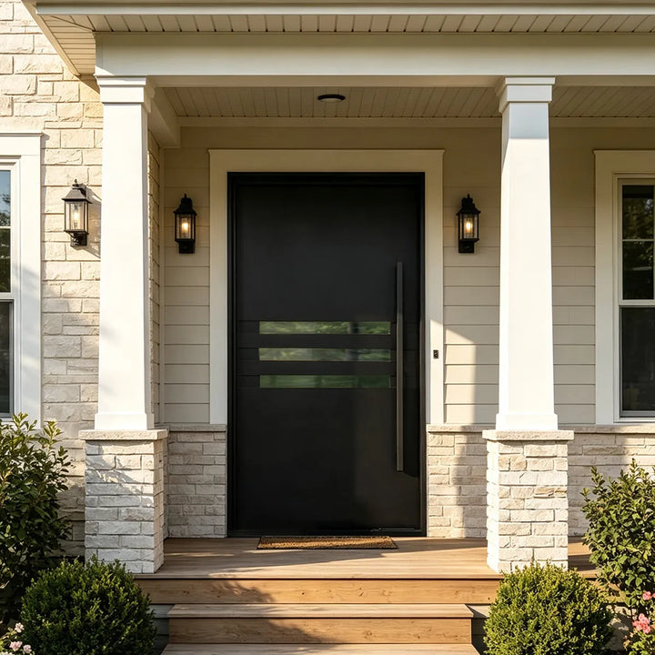 ARTISAN Pivotal Matte Black Pivot Door Framed-Strip Glass AED-PT055