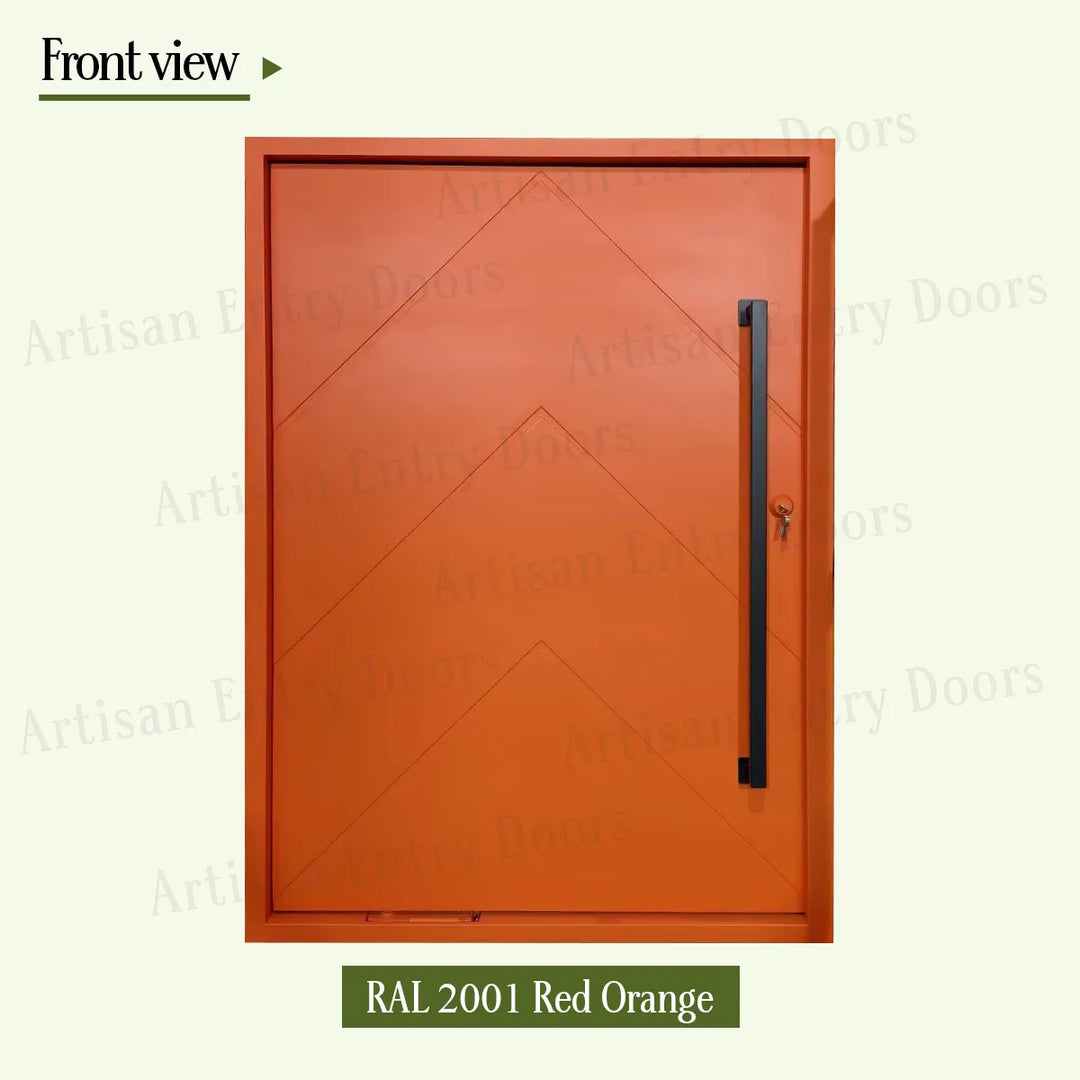 artisan-ral 2001-red-orange-front-view-artisanentrydoors