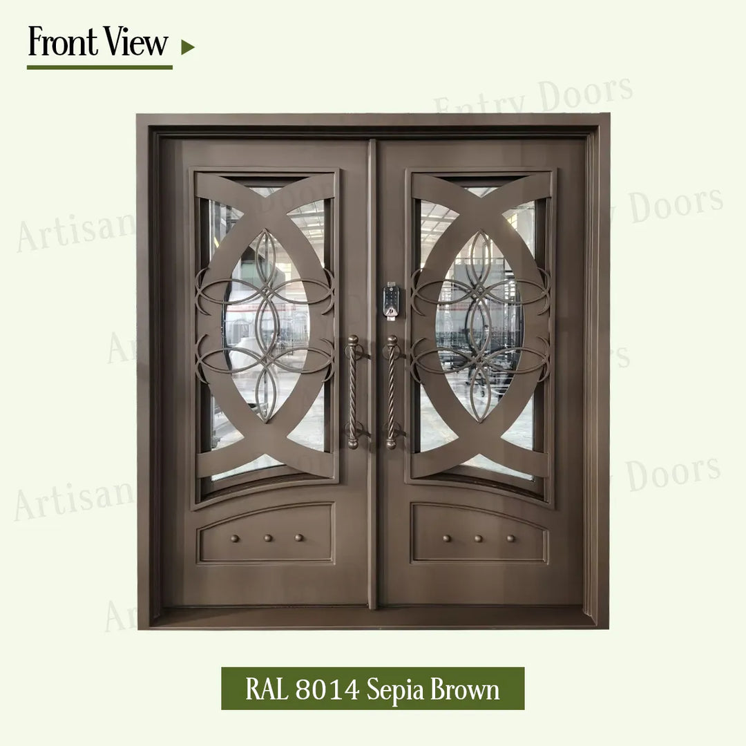 artisan-ral 8014-sepia-brown-front-view-artisanentrydoors