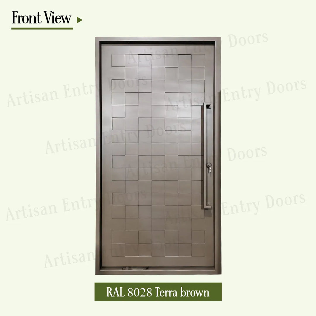 artisan-ral 8028-terra-brown-front-view-artisanentrydoors