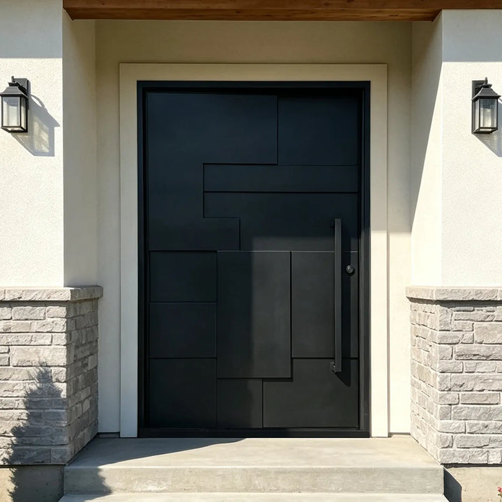 ARTISAN Pivotal Iron Pivot Door Artfully Staggered Design AED-PT056