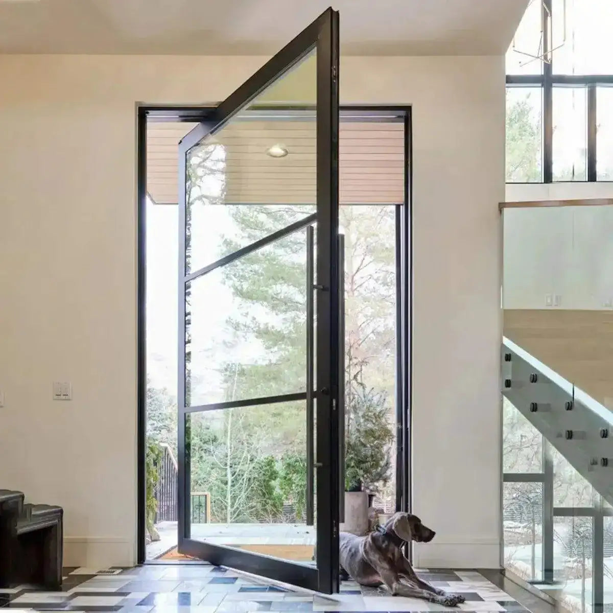 artisan-tempered-clear-glass-3-lite-pivot-iron-door-vast-view-easy-installation-aed-artisanentrydoors