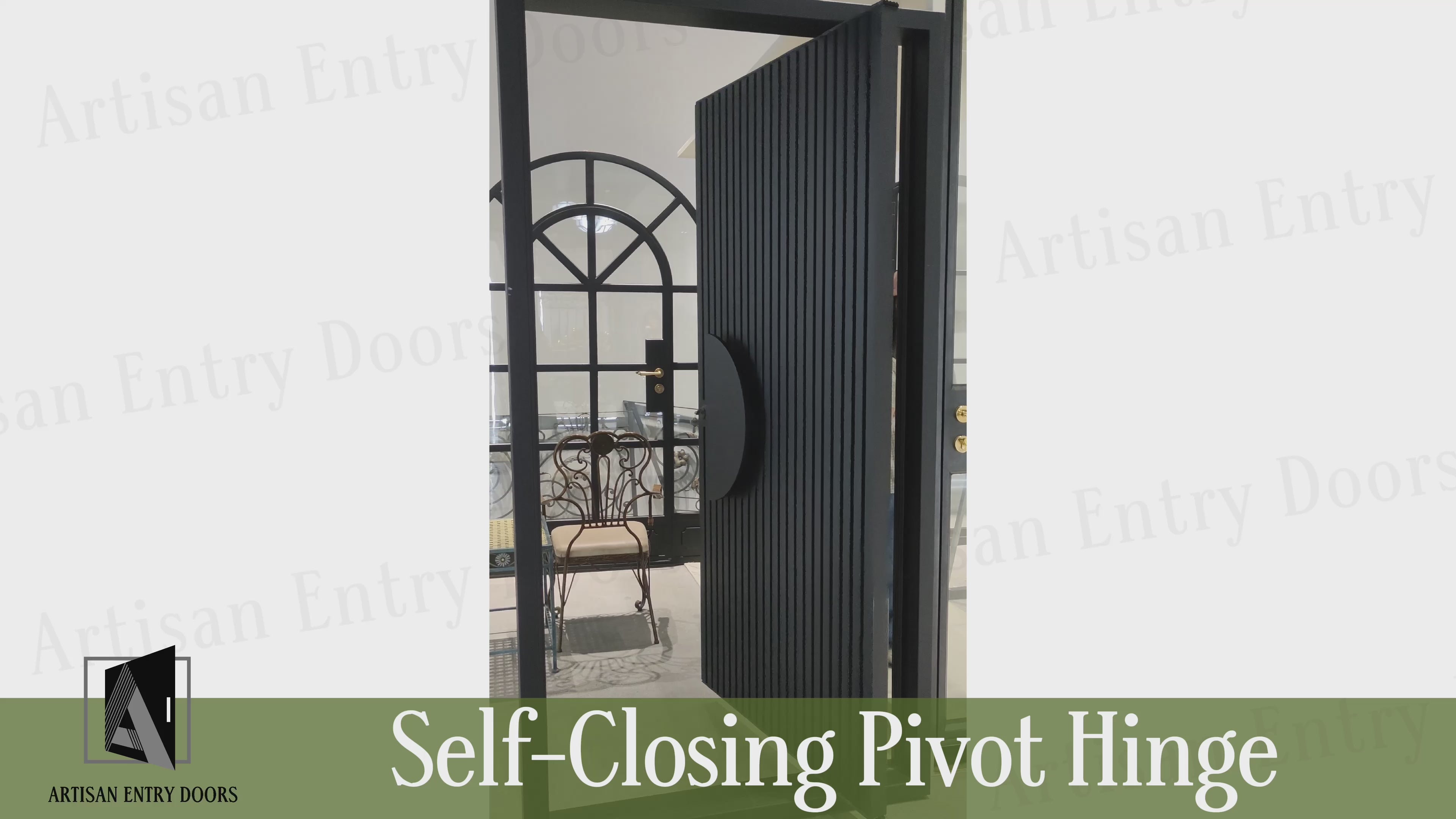 ARTISAN Pivotal Firm Iron Pivot Door Crafted Cutting Lines AED-PT019